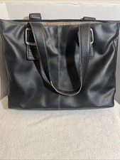 SOLO BLACK LEATHER DOUBLE STRAP COMPUTER LAP TOP BAG SIZE LARGE ON SALE picture