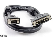 6 ft. 13W3 (SunMicro) Male to SVGA (HD15) Male Monitor Cable w/ Ferrite - W3-406 picture