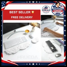 Keyboard Mouse Wrist Rest Angel Wing Memory Foam Mouse Pad Set Wrist Support picture