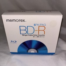 Memorex  BD-R RECORDABLE BLU-RAY DISCS (5PK) 4x 25 GB Single Layer NEW SEALED picture