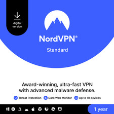 NordVPN Standard, 10 Devices, 1-Year, VPN & Cybersecurity, Digital Code picture