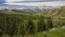Landscape nature green forest clearing mountains Custom Gaming Mat Desk picture