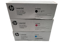 Lot of 3 HP 410X Toner Cartridge B/ CF410XC C/ CF411XC M/ CF413XC picture