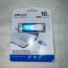 PNY - Attaché 4 16GB USB 2.0 Flash Drive - Blue by USB picture
