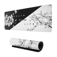 Black and White Cherry Blossom Mouse Pad Gaming Large Mouse Pad Japanese XL M... picture