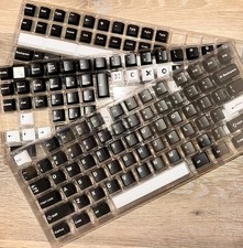 Mechanical Keyboard Keycaps Set Black/ White MX Compatible Set Open Box picture