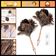 2 Pack Natural Ostrich Feather Dusters - 13.5