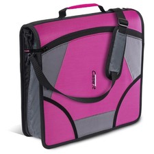 School Zipper Binder 4 Inch D Rings 800 Sheet Magenta 186 Case it picture