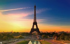 Landscape eiffel tower paris france color correction Custom Gaming Mat Desk picture