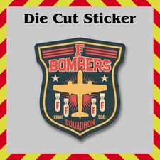 Funny F-Bomber Squadron Sticker, Military Patch Parody Waterproof Vinyl Decal picture