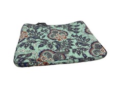 Vera Bradley Laptop Case Bag Soft Padded Teal Fan Flowers Pattern Zips No Strap picture