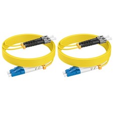OS2 LC to ST Fiber Patch Cable Duplex 9/125m Optical Jumper 3ft/1m 2 PCS picture