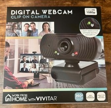 Vivitar Digital Webcam Clip On Camera Full HD 1080p 360 Rotating Mic NEW picture