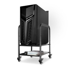 2-Tier CPU Holder Cart Under Desk Computer Tower Stand Mobile PC Tower Stand picture