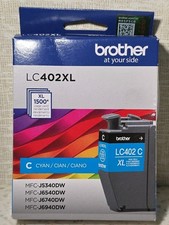 Brother LC402XL LC402 XL Cyan Ink Cartridge Genuine OEM 11/2024 **READ picture