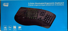 Adesso - AKB-150EB - Tru-Form 150 3-Color Illuminated USB Ergonomic Keyboard picture