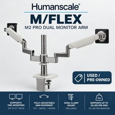 Humanscale M2 Pro Dual Mount Monitor Arm Vesa Plates White Silver Screw Hardware picture