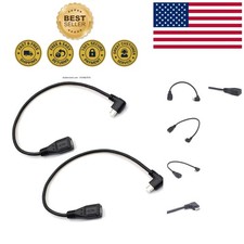 Compact Micro USB 90 Degree Extension Cable - Perfect for Home & Travel - 2 Pack picture
