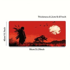 1 Large E-sports Gaming Mouse Pad with a Red Background Tribal Character Vinta picture