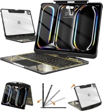 Clear Keyboard Case 360 Rotating Stand for iPad Pro 13