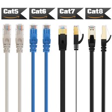 6-100ft Cat8 Cat7 Cat5e Cat6 Ethernet Network Patch Cable Cord High-Speed Lot picture