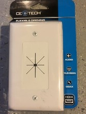 CE TECH FLEXIBLE OPENING CABLE WALL PLATE #5028-WH, WHITE, MIP picture