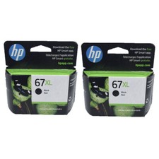 2pcs HP 67XL Genuine Black Ink Cartridges Retail Box Not exired picture