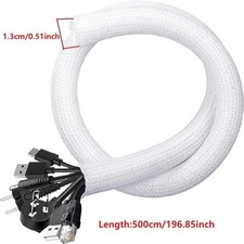 Braided Cable Sleeve PET Nylon Wrapping Wire Protector Casing Desk PC TV Cord picture