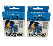 Genuine Brother LC21C Cyan Ink Lot (2) OEM Expired DCP MFC Printers picture