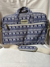 Dachee Laptop Bag  Canvas Elephant Pattern Shoulder Messenger  Blue Case picture