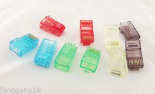 50x RJ45 Network Cable Modular Plug Ethernet CAT5 8P8C Connector End Multi-color picture