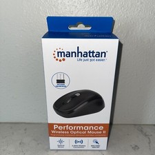 NEW Manhattan 179904 Performance II Wireless Mouse Black Adjustable DPI 800 1200 picture