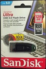 SanDisk 128GB Cruzer Ultra USB 3.0 100MB/s Flash Pen Drive SDCZ48-128G-U46 picture