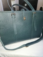 Laptop Bag Classic Slim Brief Dk. Green Pu Leather 15.6