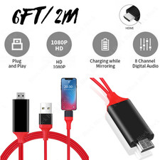 HDMI Mirroring AV Cable For iPhone 14 13 12 11 XR iPad Phone to TV HDTV Adapter picture