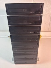 Lot Of 8 Plextor PX-W1210TA IDE CD-RW Drives In Metal Rack 2004 AS IS picture