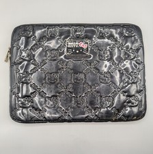 2012 Loungefly Sanrio Hello Kitty iPad Tablet Case Black Vinyl w/ Pink Interior picture