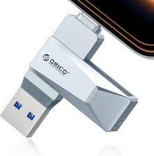 ORICO 128/256/64GB 2in1 USB-C and USB-A Flash Drive 150MB/S Metal Housing Swivel picture