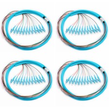 4 PCS LCOM3 12 Pigtail 12 Strand Multimode OM3/OM4 50/125 LCUPC 1.5 Meter picture