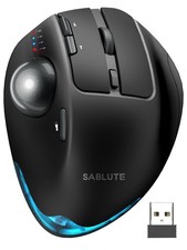 Sablute MA M1Pro Wireless Trackball Mouse Ergonomic Rechargeable 0-18 Black New picture