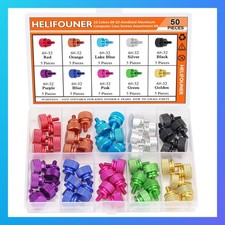 Anodized Aluminum Computer Case Thumbscrews 6-32 Thread Assortment Kit 50 Pcs picture