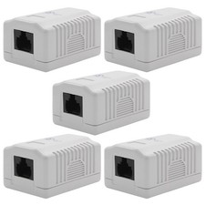 5 Pcs 1-Port CAT6 RJ45 8P8C Network LAN Ethernet Cable Wall Surface Mount Box picture