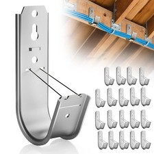 20 Pack J Cable Hook with Retainer Clip, 2-Inch Heavy Duty Wall Mount J-Hooks... picture