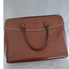 CLUCI Brown Faux Leather Laptop Bag–Double Handles– Structured–Zipper Closure picture