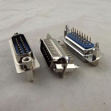 10pcs D-SUB DB15 15Pin Male DIP PCB Solder Connector Adapter 2 Rows Lock Screw picture