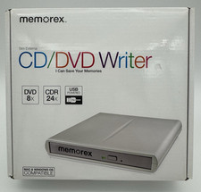 MEMOREX CD/DVD Writer  - Slim External DVD 8x CDR 24x USB Powered Open Box picture