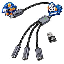 MIXVIRGO USB C Splitter 1 in 3 USB-C Out Power Charging Data Cable picture