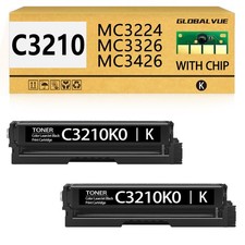GLOBALVUE C3210K0 Black Toner Cartridges 2-Pack Compatible For Lexmark MC3224 picture