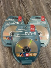 3 [NEW SEALED] Memorex LightScribe DVD+R 10 Pack 16X 4.7 GB 120 Minutes picture