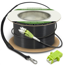 150M/500Ft OM5 Multimode Armored LC to LC Fiber Optic Patch Cord, 40Gb 100Gb Dup picture